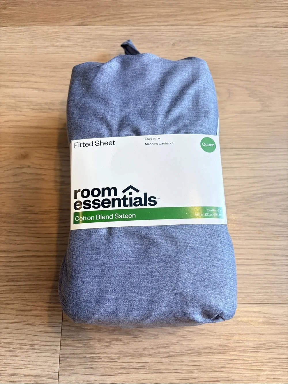 Room Essentials Cotton Blend Sateen Queen Fitted Sheet - Gray